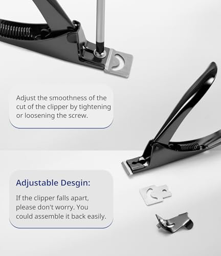 AIRSEE Professional Stainless Steel Acrylic Nail Clippers - Adjustable False Nail Cutter
