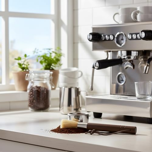 3-Piece Coffee Grinder Cleaning Brush Set with Walnut Handles