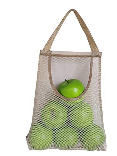 Reusable Hanging Mesh Storage Bags - 5 Pack for Produce, Potatoes, Onions, Garlic