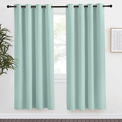 NICETOWN Blackout Window Curtain Panel, Aqua Blue, 55 x 78 Inch Grommet