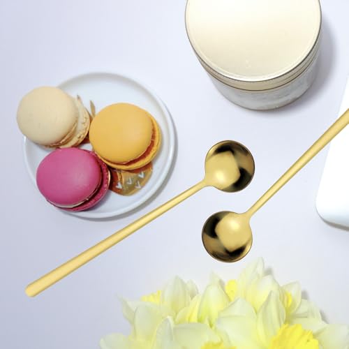 Gold Stainless Steel Coffee Spoons Set - 3 Pack Dessert Spoons