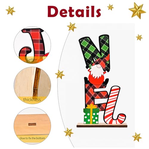 Wooden Christmas Centerpiece Signs Gnome Table Decorations 2Pcs