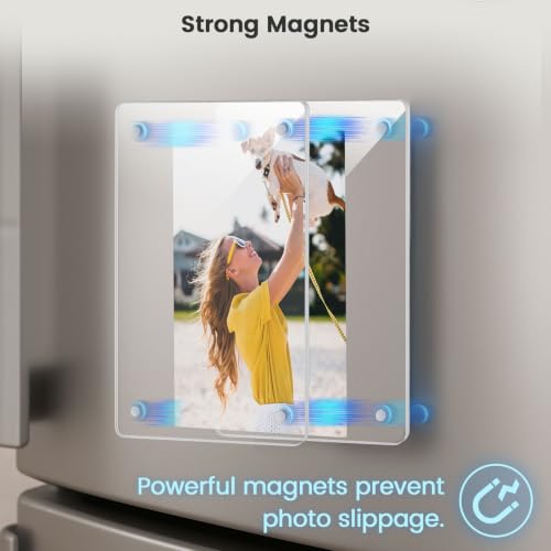 DomeStar 4x6 Magnetic Acrylic Picture Frames for Fridge - 4 Pack