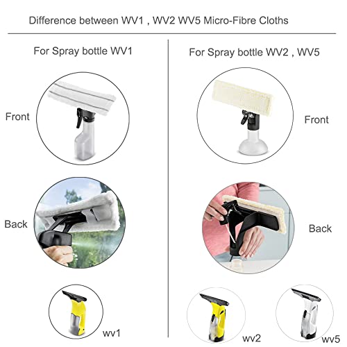 OYSTERBOY 3 Pack Microfiber Replacement Pads for Karcher WV1 WV2 WV5 Window Vacuum (WV2 WV5 Compatible)