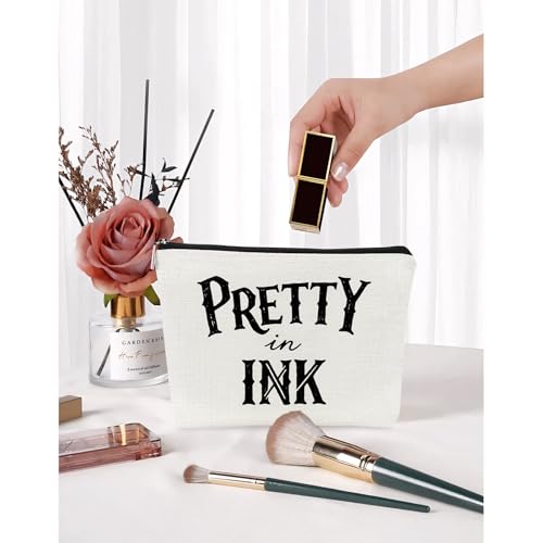 Tattoo Artist Makeup Bag Canvas Travel Wash Pouch Pretty in Ink