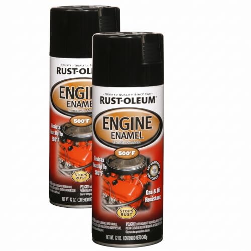 Rust-Oleum Automotive Engine Enamel Spray Paint Gloss Black 12 oz Pack of 2