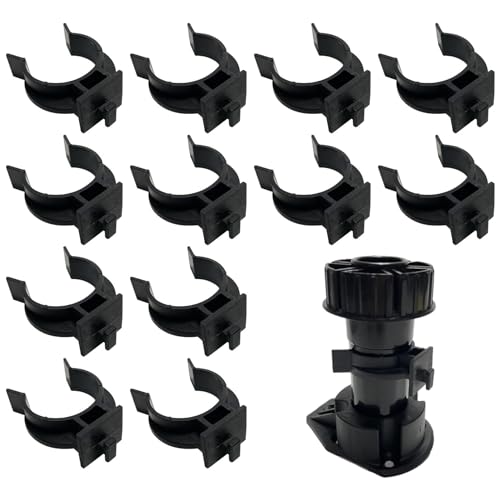 EMVANV 12pcs Black Plinth Clips - Adjustable Kitchen Cabinet Leg Toe Kick