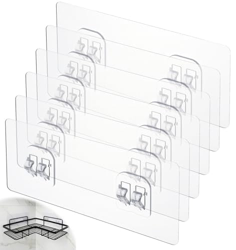 6 Pack Shower Caddy Adhesive Hook Replacements - Waterproof & Durable
