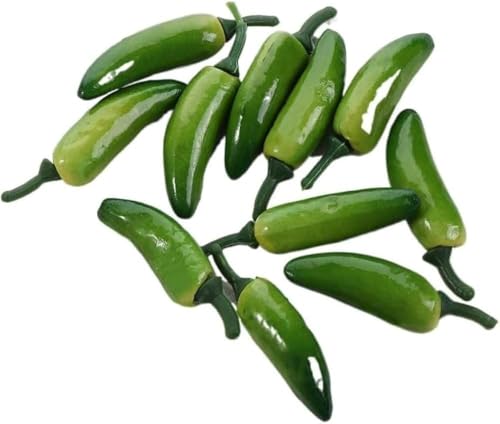 Artificial Green Chili Peppers 10-Pack Lifelike Fake Pepper Decor