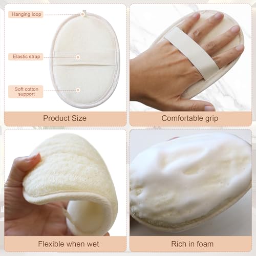 Natural Luffa Exfoliating Body Scrubber - 3 Pack Eco-Friendly Loofah Sponge