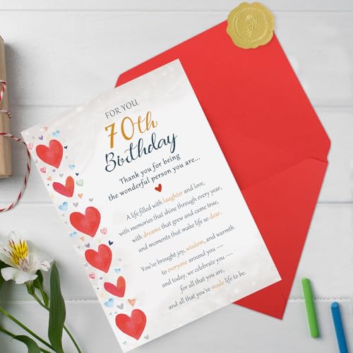 70th Birthday Card for Him/Her - Unique Gift & Decoration
