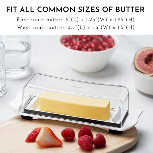 IKOCO White Butter Disher with Lid - Airtight Freshness Keeper