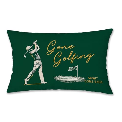 Dark Green Golf Pillow Cover 12x20 - Decorative Sports Accent