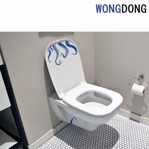 Blue Octopus Tentacle Toilet Lid Decal - Peel & Stick Bathroom Decor