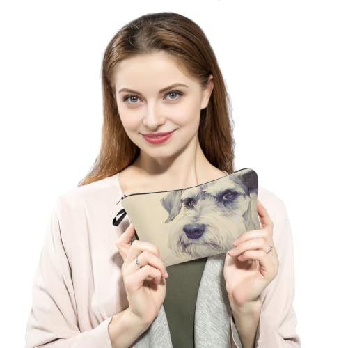 Schnauzer Print Makeup Bag Cartoon Cosmetic Pouch for Women
