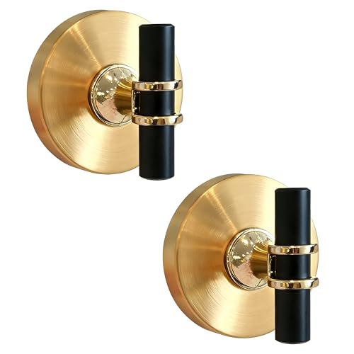 Gold & Black No Drill Suction Cup Hooks - 2 Pack 304 Stainless Steel