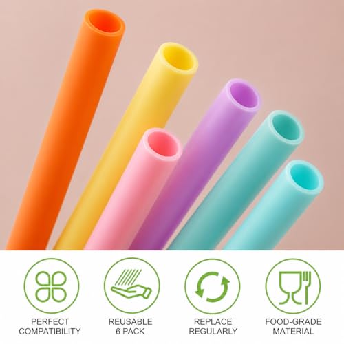 Joshey Replacement Straws for Owala FreeSip 40oz Bottles - 6 Pack