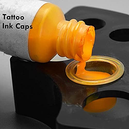 DERSTRA 300PCS 14mm Medium Disposable Tattoo Ink Cups & Pigment Caps
