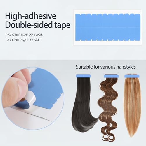 Hair Extension Tape 120 Pieces Double Sided Replacement Tabs Blue