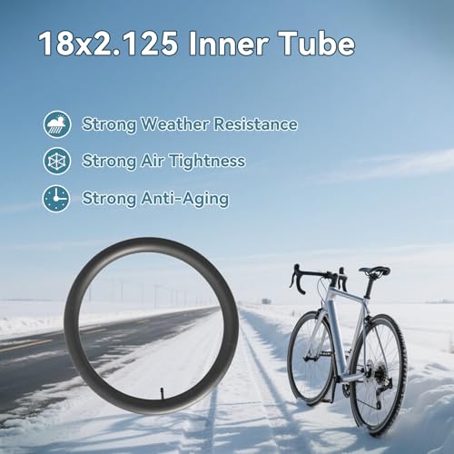 2-PCS 18x2.125 Bike Tube 18 x 2.125 Bike Inner Tube 18x2.4 Compatible with 18x2.125 18x2.20 18x2.25 18x2.30 18x2.35 18x2.40 18 Inch