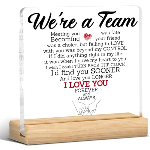 Love Heart Acrylic Sign for Couples - Romantic Desk Decor Plaque