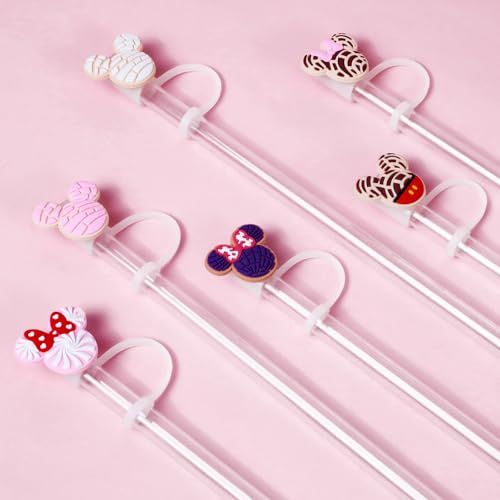 6 Pack Pink Silicone Straw Covers for Stanley Cup 30oz/40oz