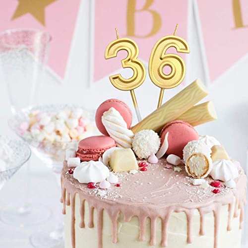 Gold Glitter Number 4 Birthday Candle Topper for Cake Decoration