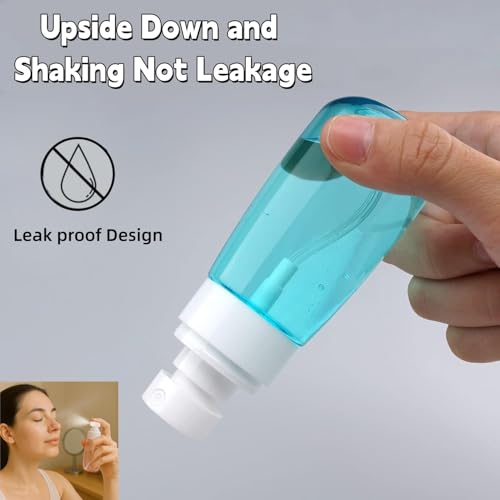 4 Pcs Mini Travel Spray Bottles 2oz 60ml Clear Refillable Containers