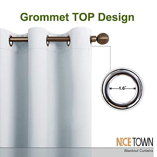 NICETOWN Cloud Grey Blackout Curtain Panel - 70"W x 72"L