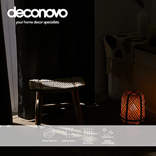 Deconovo Blackout Curtain Panel, Light Grey, 52"W x 63"L, Thermal Insulated