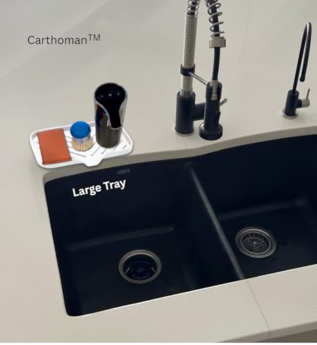 Carthoman Silicone Soap Tray with Drain Spout - Kitchen & Bathroom Organizer Set