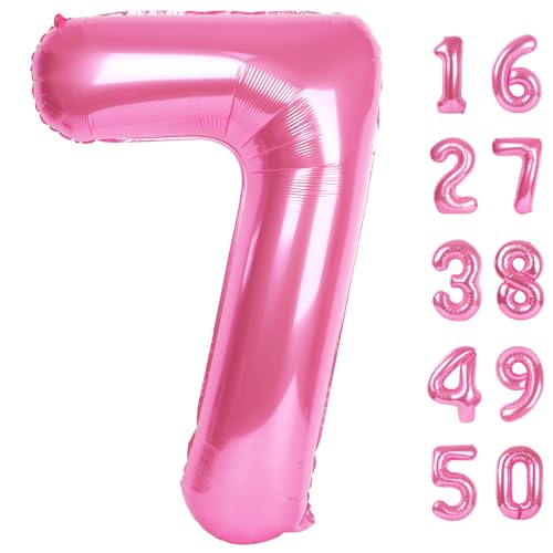 Pink Number 17 Foil Balloon - 40 Inch Giant Birthday Party Decoration