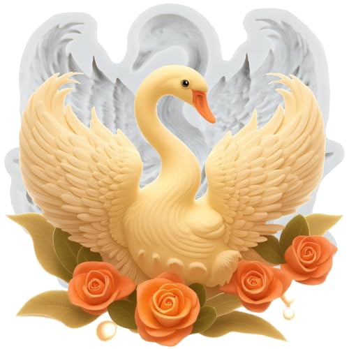 Lingzhi Swan Silicone Fondant Mold for Cake Decorating & Chocolate