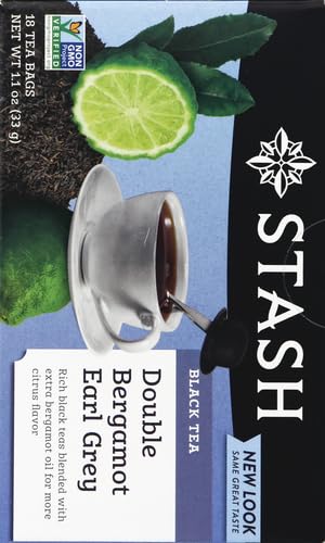 Stash Double Bergamot Earl Grey Black Tea, 18 Tea Bags (Pack of 2)