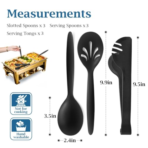RayPard Reusable Plastic Serving Utensils Set of 9 - Wheat Straw