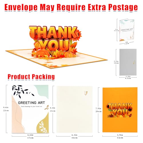 Thank You Pop Up Card with Pumpkins & Maple Leaves - 3D Design
