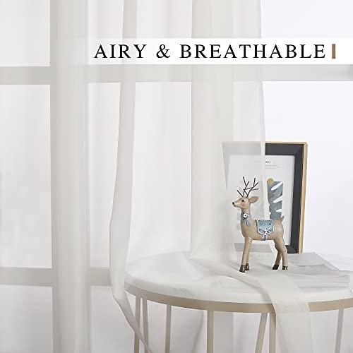 NICETOWN Sheer Voile Curtains for Bedroom, 37x72 in, Set of 2