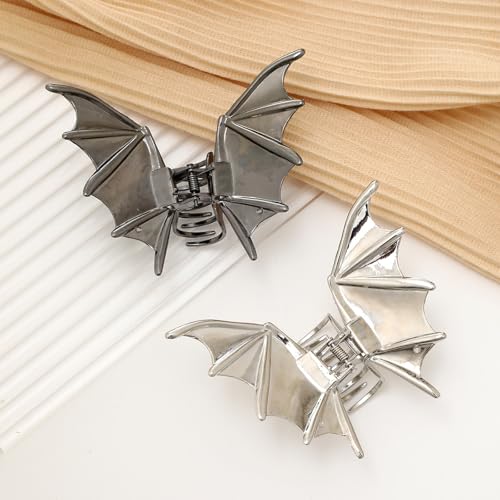 LETSWIN Halloween Bat Metal Hair Claw Clip Non-Slip Punk Hair Jaw Clip