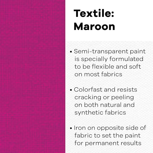 Jacquard Colorfast Fabric Paint - Maroon, 8 oz Jar