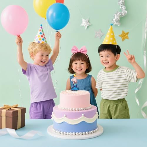 Bunny Birthday Number Candle - Blue Glitter Number 5 Cake Topper