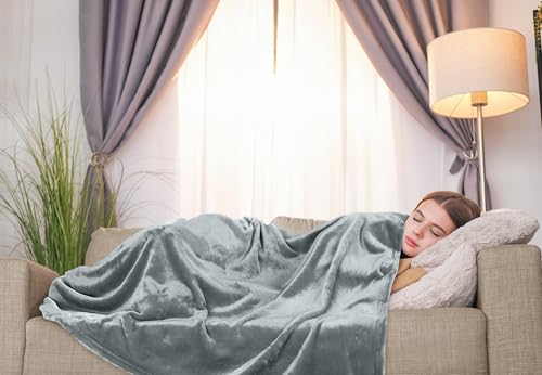 Utopia Bedding Flannel Fleece Throw Blanket, Ash Grey, 50x60 Inch