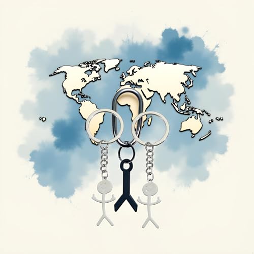 Zhuluck 2-Pack Stainless Steel Funny Doodle Finger Keychain Friendship Gift