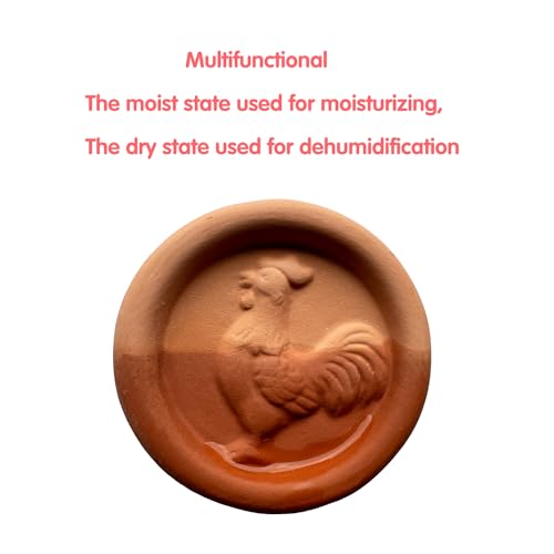 OULLYY 2 Pcs Roosters Terracotta Brown Sugar Keeper Disc - Reusable Food Storage Softener