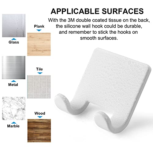 VANZAVANZU Shower Razor Holder - 2 Pack White Adhesive Hooks for Bathroom
