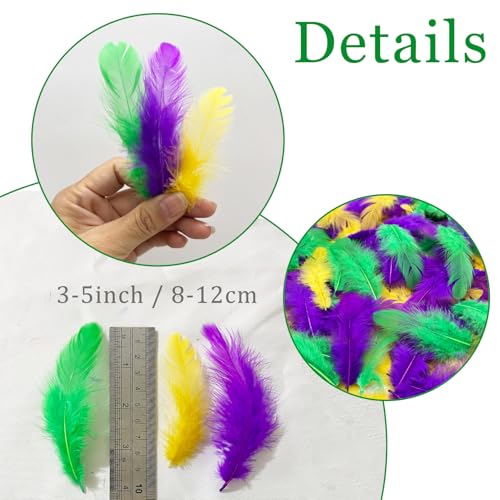 500PCS Assorted Craft Feathers - 3-5 Inch Rooster Feathers for DIY