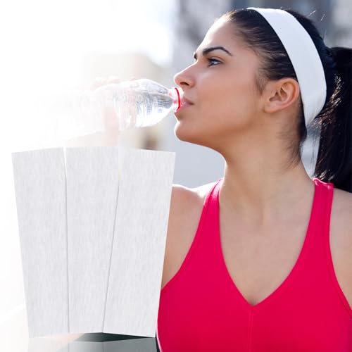 Mabor 3-Piece Non-Slip Elastic White Sweat Headbands for Workout