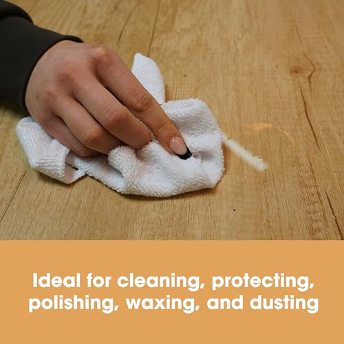 Furniture Clinic Microfiber Cleaning Cloths - White, Pack of 4 - Reusable & Absorbent