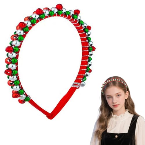 Christmas Jingle Bell Headband Festive Holiday Hair Hoop for Women and Girls