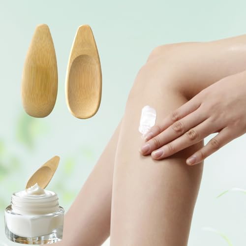 QVEEQ 2Pcs Bamboo Deodorant Cream Applicator - Double-Headed Skincare Scoop