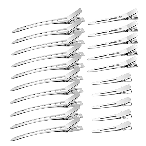 Metal Duck Bill Hair Clips Set - 40pcs Silver Alligator Sectioning Clips